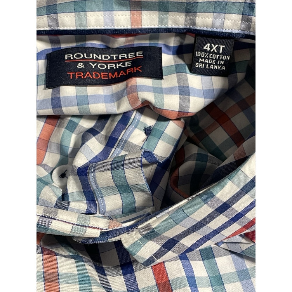 NWT Roundtree & Yorke Trademark Men's 4XT Button Down Long Sleeve Shirt - Picture 4 of 6